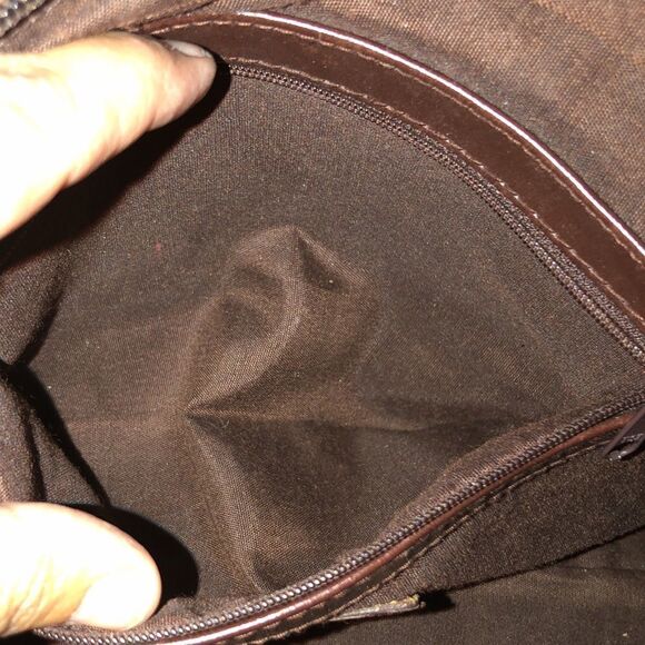 Worthington Chocolate Brown Genuine Leather Satchel Sewn Edges Twisted Handles - Picture 15 of 16